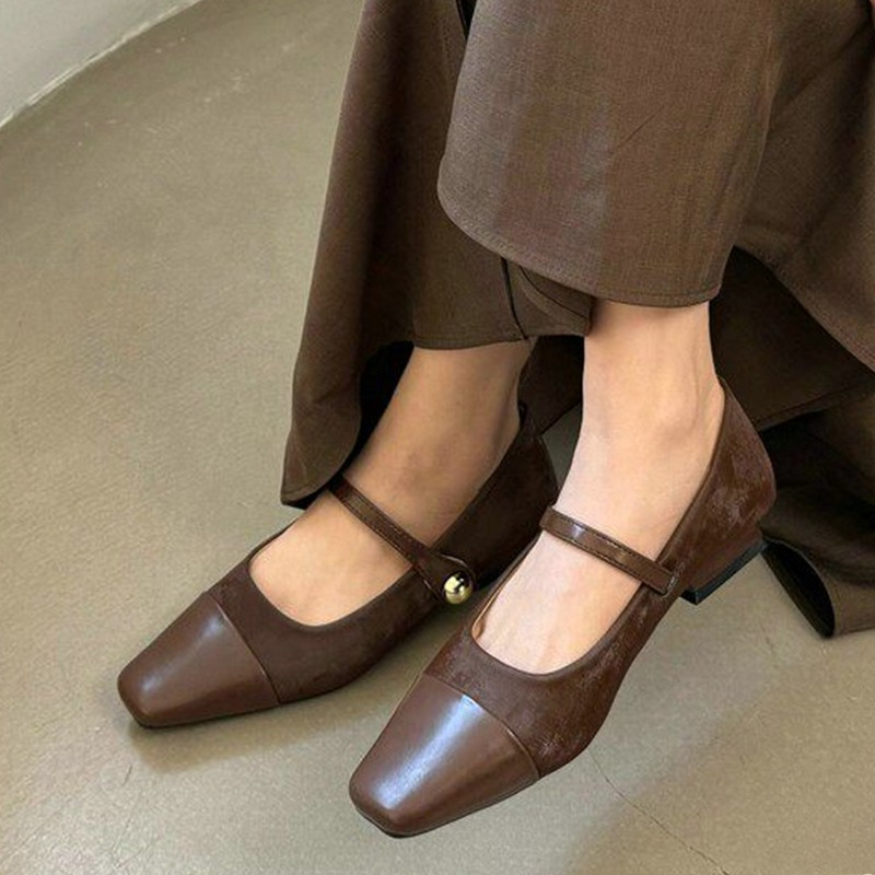 Shoes Women Pumps - メアリージェーンシューズ女性用エレガントチャンキーシューズドレスデザイナーシャローサンダルファッションローヒールウォーキングムヘールサパティーヤス