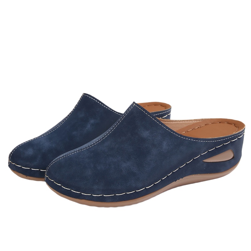 Women'S Shoes With Arch Support - レディースカジュアルウェッジミュール、快適なオープントゥスリッポンウェッジシューズ、アーチサポート付き快適サンダル