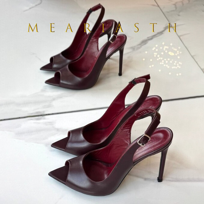 Women Shoes Japanese Brand - パテントレザーサンダルブラックグラデーション女性尖ったピープトウスリッポン簡潔なスティレットハイヒールレディースブランドデザイナーシューズ