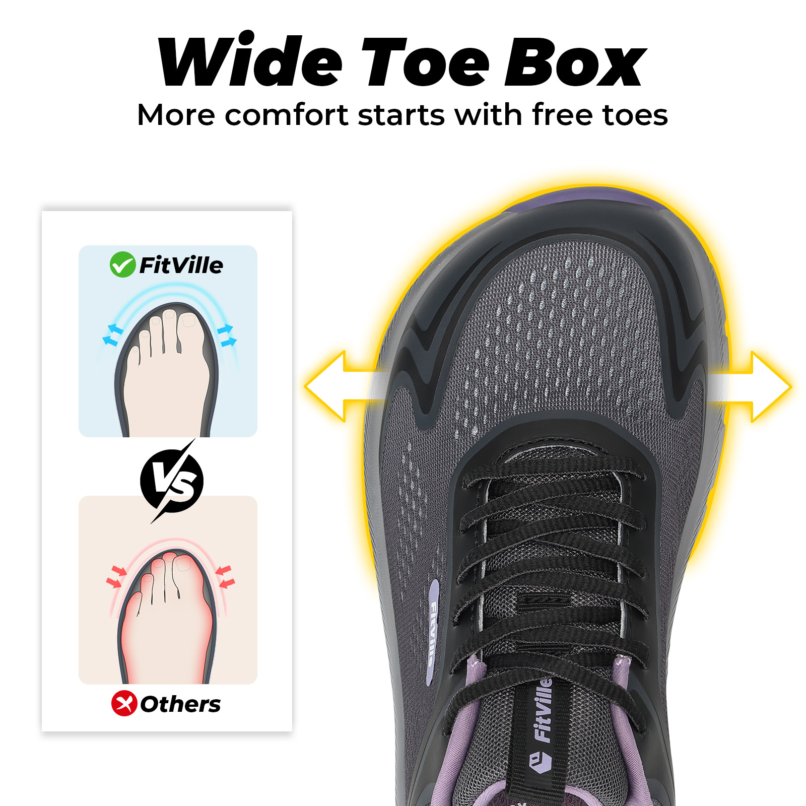 フィットヴィル レディース スポーツシューズ 幅広つま先 カ - Women'S Shoes With Arch Support のレビューと価格