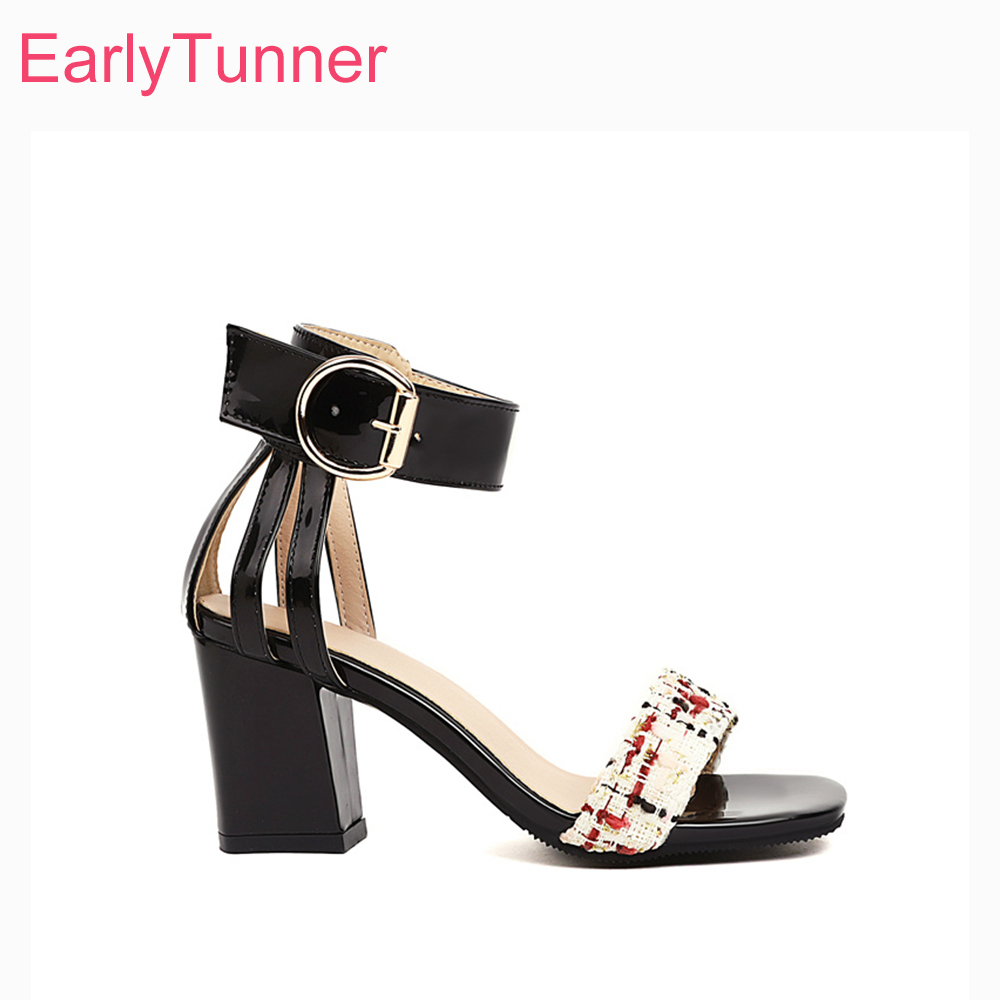 2026年夏 ツイード素材 アンクルストラップサンダル レデ - Women'S Shoes Size 12 のレビューと価格