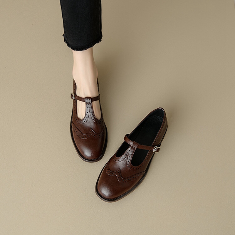 女性のためのスプリットレザーシューズ,ラウンドトゥマリアの靴 - Women'S Shoes Everyday のレビューと価格