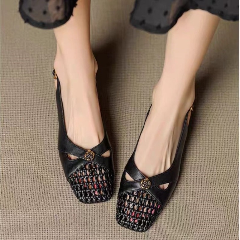 レディース フレンチスタイル クローズドトゥ サンダル、チャ - Shoes Women Pumps のレビューと価格
