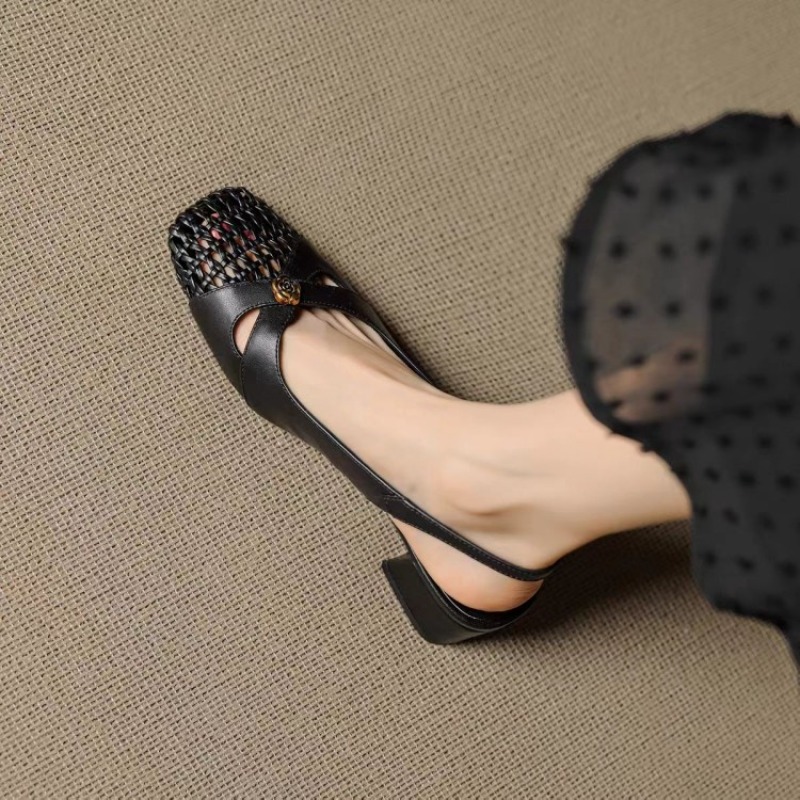 レディース フレンチスタイル クローズドトゥ サンダル、チャ - Shoes Women Pumps のレビューと価格