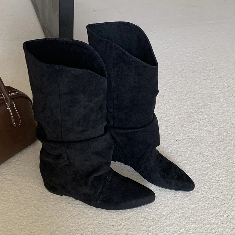 フラットレディースブーツ ポインテッドトゥ デザイナー ミッ - Women'S Shoes Trending 2025 のレビューと価格