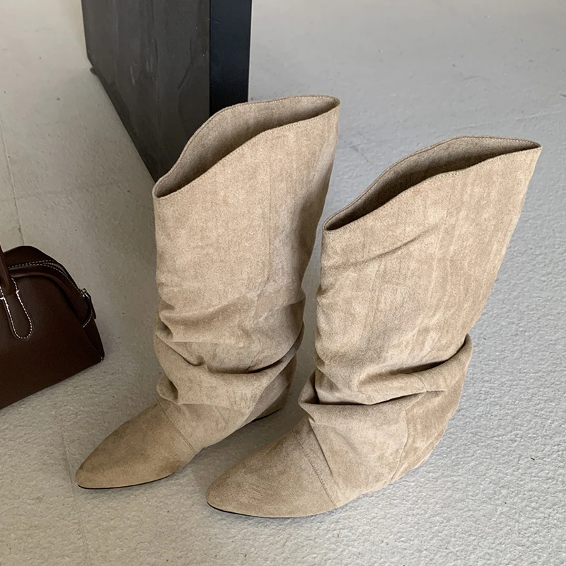 フラットレディースブーツ ポインテッドトゥ デザイナー ミッ - Women'S Shoes Trending 2025 のレビューと価格