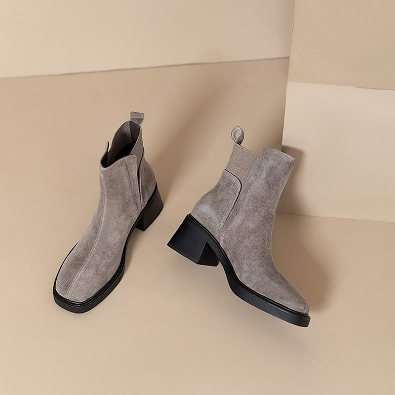 スエードレディースチャンキーアンクルブーツファッションハイヒ - Women'S Shoes Trending 2025 のレビューと価格