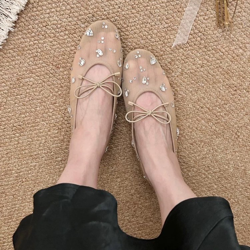夏のエレガントな女性用キラキラ光るラインストーンボウメッシュ - Women'S Shoes Everyday のレビューと価格