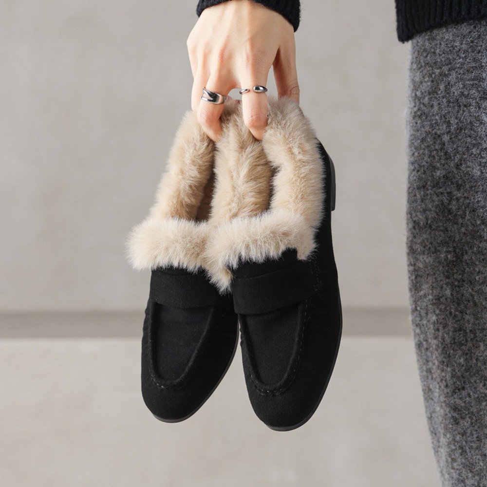 高級ブランドのファー付きモカシンシューズ、2026年冬の女性 - Women Shoes Japanese Brand のレビューと価格
