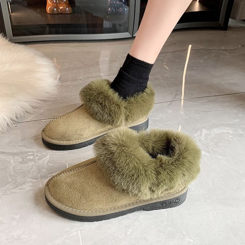 無地の韓国風レディースシューズ、ファー付き滑り止め、プロモー - Women'S Shoes Trending 2025 のレビューと価格