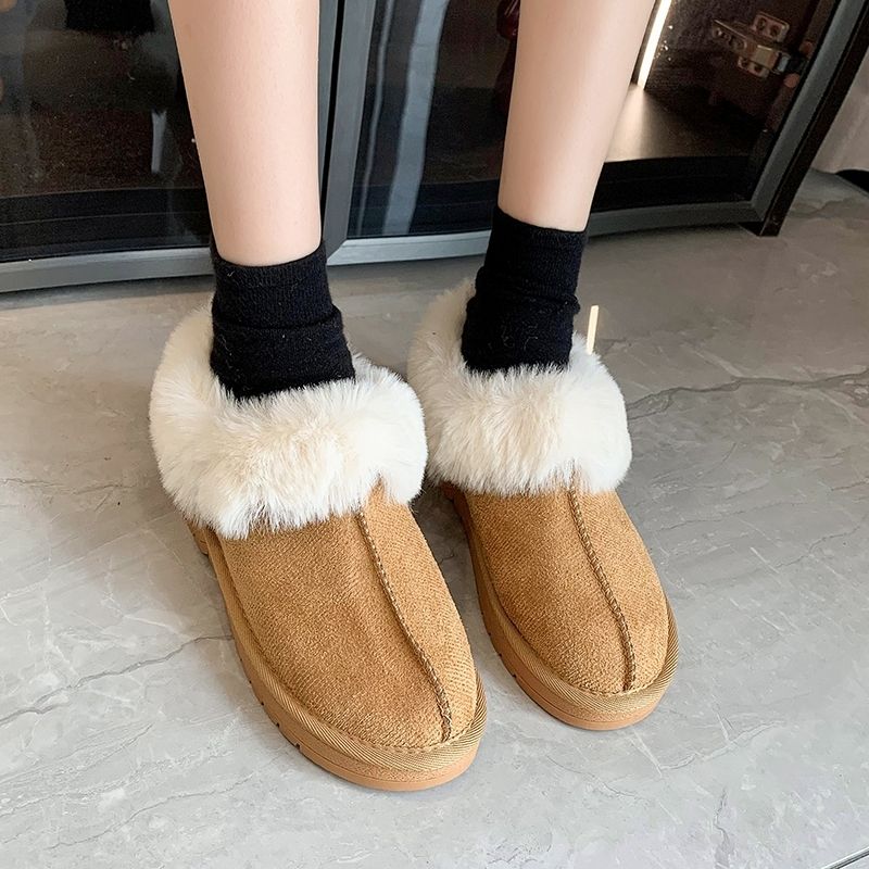 無地の韓国風レディースシューズ、ファー付き滑り止め、プロモー - Women'S Shoes Trending 2025 のレビューと価格