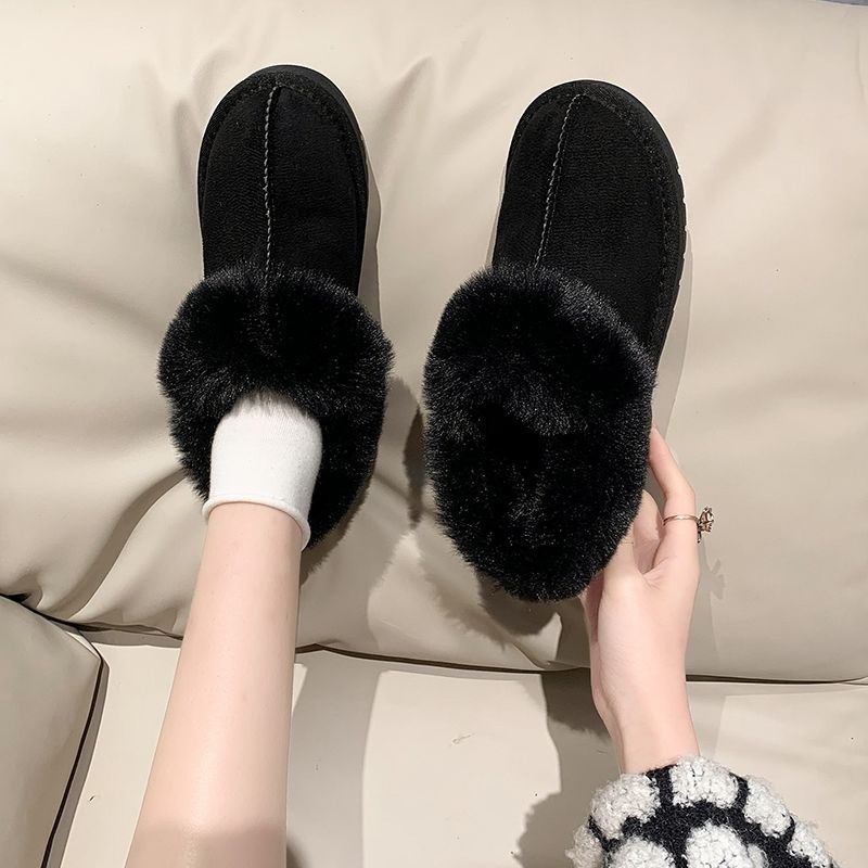 無地の韓国風レディースシューズ、ファー付き滑り止め、プロモー - Women'S Shoes Trending 2025 のレビューと価格